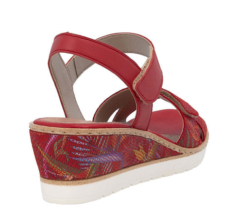 Sandale casual, dama, REMONTE, R6252-33 rosu, piele ecologica